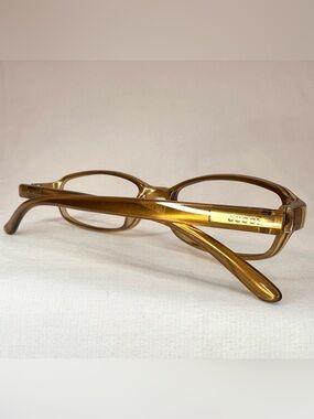 Gucci Vintage Women's Gold-Tone Slim Rectangle Eyeglass